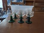Wijnglazen met groene voet, Antiek en Kunst, Antiek | Glaswerk en Kristal, Ophalen