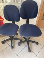 2 fauteuils où chaises de bureau identiques, Comme neuf, Bleu, Chaise de bureau, Enlèvement