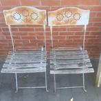 2 oude ijzeren stoelen, Ophalen, Gebruikt