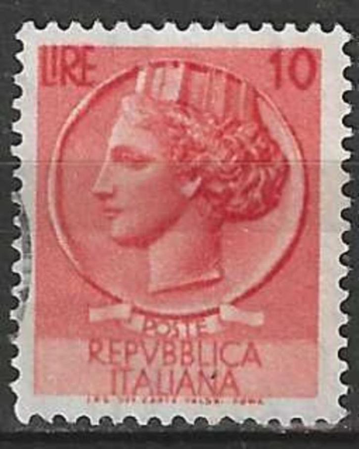 Italie 1955/1960 - Yvert 711 - Munt van Syracus (ST), Postzegels en Munten, Postzegels | Europa | Italië, Gestempeld, Verzenden