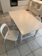 Keukentafel (90x150 en uitschuifbaar tot 205) + 4 stoelen, Huis en Inrichting, Tafels | Statafels, Ophalen, Gebruikt