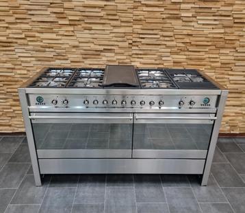 🔥Luxe Fornuis smeg 150 cm rvs 7 pits grillplaat 2 ovens