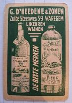 Speelkaart stokerij, jenever D’Heedene Waregem_47, Ophalen of Verzenden, Zo goed als nieuw, Speelkaart(en)
