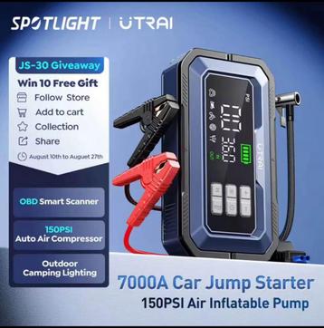 Auto booster jumpstarter 7000A met OBD lezer beschikbaar voor biedingen
