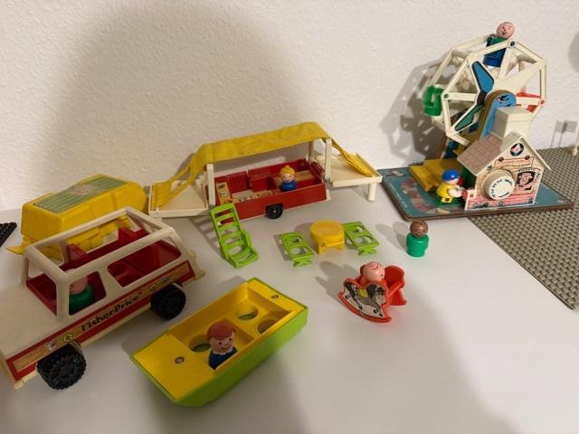 Ficher Price kampeerwagen+tent+boot, draaimolen, schommel, Kinderen en Baby's, Speelgoed | Fisher-Price, Gebruikt, Speelset, Ophalen