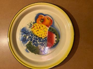 ANCIEN PLATEAU EMAILLEKEIZER.NL 36 CM, Enlèvement ou Envoi, Comme neuf, Rond, Métal