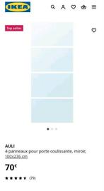 IKEA AULI – 4 Panneaux Miroir pour Porte Coulissante PAX, Enlèvement, Verre