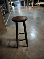 Tabouret de bar, pieds en fer et assise en bois, 77 cm, Maison & Meubles, Tabourets de bar, Comme neuf, Enlèvement ou Envoi