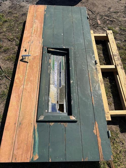 buitendeur, Doe-het-zelf en Bouw, Deuren en Vliegenramen, Gebruikt, Buitendeur, Glas, Hout, Ophalen