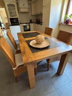 Eiken tafel met 4 stoelen, Huis en Inrichting, Ophalen, Eikenhout