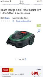 Bosch Indego S 500 robotmaaier 500m² + accessoires, Tuin en Terras, Ophalen of Verzenden, Gebruikt, Bosch
