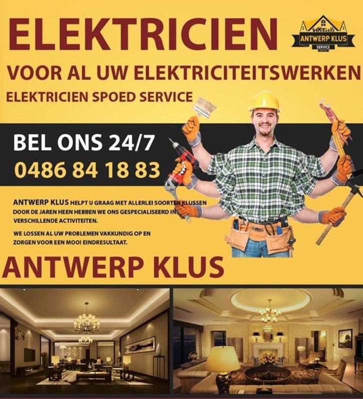 Elektricien professioneel en betaalbar 0486841883, Diensten en Vakmensen, Elektriciens, 24-uursservice, Garantie