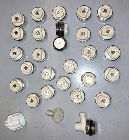 Lot de 18 bouchons et 26 purgeurs orientable pour radiateurs, Bricolage & Construction, Thermostats, Neuf, Enlèvement ou Envoi