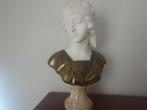 Jugendstil marmeren buste gesigneerd pm 1, Ophalen of Verzenden