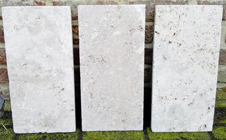 Natuursteen travertino tegels. Nieuw!, Doe-het-zelf en Bouw, Tegels, Nieuw, Vloertegels, Overige materialen, Ophalen