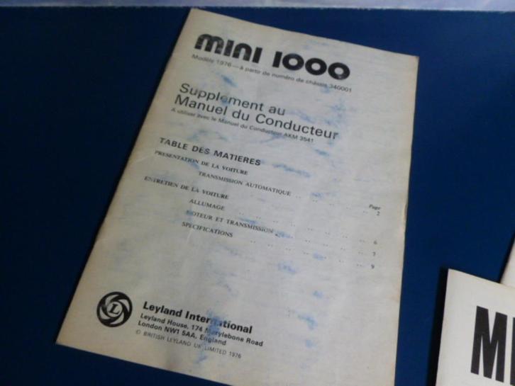 Manuels Utilisateurs MINI British Leyland Innocenti LOT 3, Auto diversen, Handleidingen en Instructieboekjes, Ophalen of Verzenden