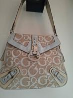 Schoudertas Guess in leder en linnen. Als nieuw, Enlèvement ou Envoi, Comme neuf, Beige, Sac à main