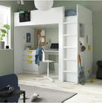 Hoogslaper Ikea met buro, Huis en Inrichting, Slaapkamer | Stapelbedden en Hoogslapers, Ophalen, Zo goed als nieuw, Eenpersoons