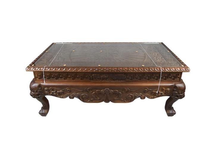 Handgegraveerde Mongoolse tafel, Huis en Inrichting, Tafels | Salontafels, Nieuw, 50 tot 75 cm, 50 tot 100 cm, 150 tot 200 cm