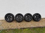 4 jantes alu noires bon état + pneus hiver – Excellent état, Pneus hiver, Véhicule de tourisme, Enlèvement, Utilisé