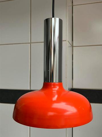Vintage hanglamp chroom/gelakt metaal, jaren ‘70 beschikbaar voor biedingen