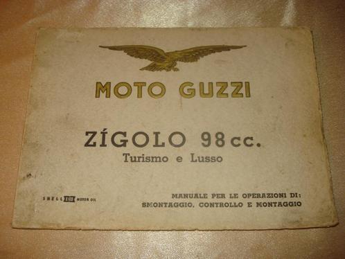 MOTO GUZZI Zigolo 98CC Ancien Manuel d'Entretien et Contrôle, Motos, Modes d'emploi & Notices d'utilisation, Moto Guzzi, Enlèvement ou Envoi