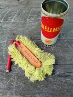 Groot vintage blik SHELLMOP met Shell borstel, Ophalen of Verzenden, Zo goed als nieuw