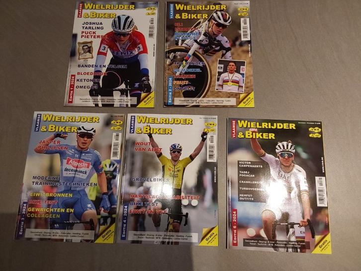 5 magazines "Vlaamse Wielrijder & Biker" jaargang 2024, Boeken, Tijdschriften en Kranten, Zo goed als nieuw, Ophalen of Verzenden