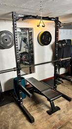 Power rack met bar, schijven, dumbbells (28mm) & pulley set, Sports & Fitness, Équipement de fitness, Enlèvement, Comme neuf, Set d’haltères