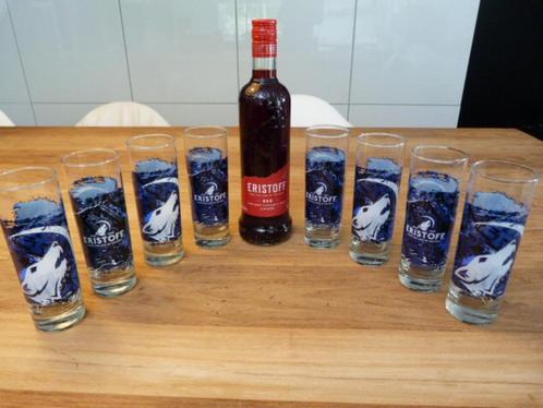 Eristof Red vodka + 19 collectible Eristoff glazen, Collections, Vins, Comme neuf, Pleine, Enlèvement ou Envoi