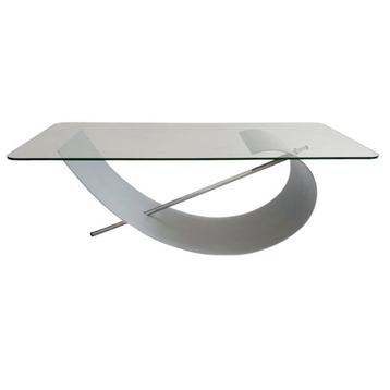 Brutalistische Stalen en Glazen Salontafel - Rolf Benz '90, Huis en Inrichting, Ophalen, 50 tot 100 cm, 100 tot 150 cm, Brutalistisch