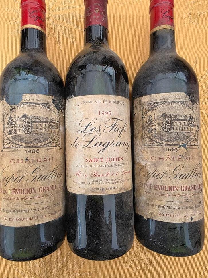 3 Oude Bordeaux wijnen – keldervondst, Verzamelen, Wijnen, Ophalen