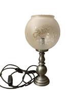 Antieke lamp van tin en glas, Antiek en Kunst, Ophalen of Verzenden