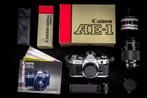 Canon AE-1/Power winder/FD 100mm f4 Macro/Extension tube/Box, Spiegelreflex, Canon, Ophalen of Verzenden, Zo goed als nieuw