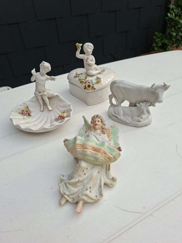 Keramiek - Porselein curiosa ( engel, schaal, hart-pot, koe), Antiek en Kunst, Antiek | Keramiek en Aardewerk, Ophalen