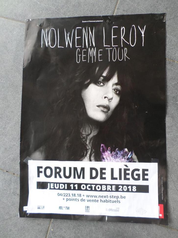 Nolwenn Leroy - affiche 60x40 cm - 2018, Verzamelen, Posters, Gebruikt, Muziek, A1 t/m A3, Rechthoekig Staand, Ophalen of Verzenden