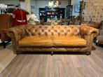 Stoere Chesterfield 3 Zits bank Cognac Camel zetel, Enlèvement ou Envoi