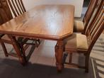 Eiken eettafel + 4 stoelen, Huis en Inrichting, Gebruikt, 100 tot 150 cm, Eikenhout, Vier personen