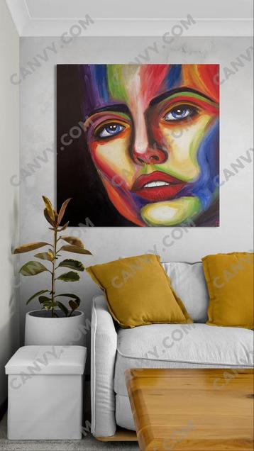 Groot modern kleurrijk schilderij Mk Art beschikbaar voor biedingen