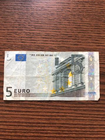 5 Euro biljet uit 2002 beschikbaar voor biedingen