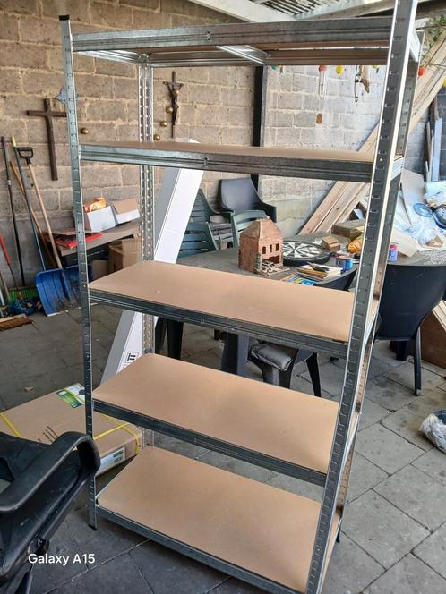 Mooi stapelrek in metal 2 meter hoog en meter half breed, Huis en Inrichting, Kasten | Stellingkasten, Gebruikt, Ophalen