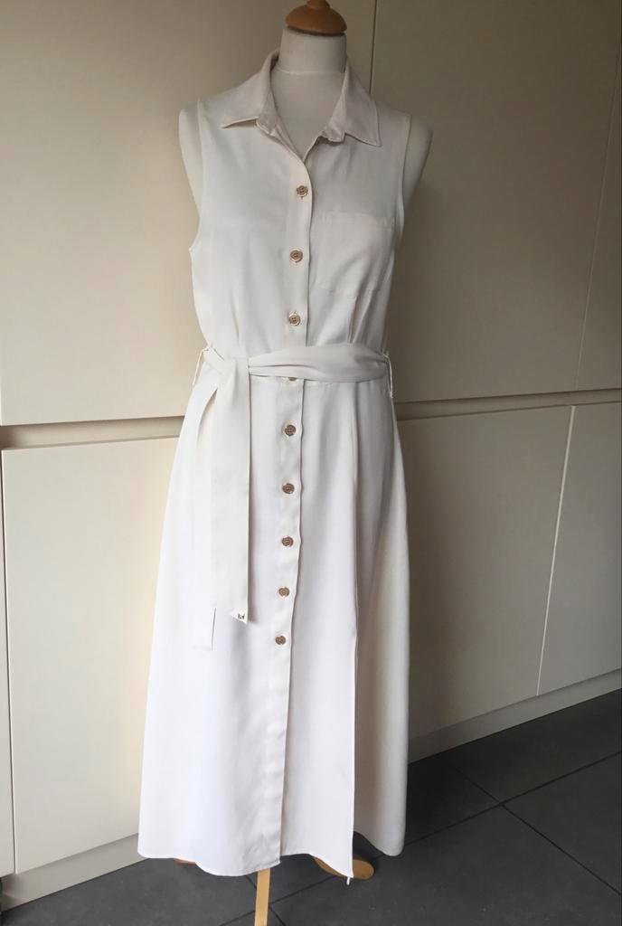 Kocca middellange jurk met kanten rug,maat 36/38, Kleding | Dames, Jurken, Zo goed als nieuw, Maat 38/40 (M), Wit, Onder de knie