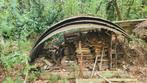Oude metalen golfplaten, Ophalen, Hout