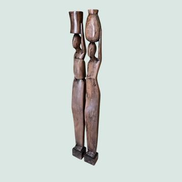 Houten Decoratieve Beeldjes – Handgemaakt, 90 cm hoog beschikbaar voor biedingen
