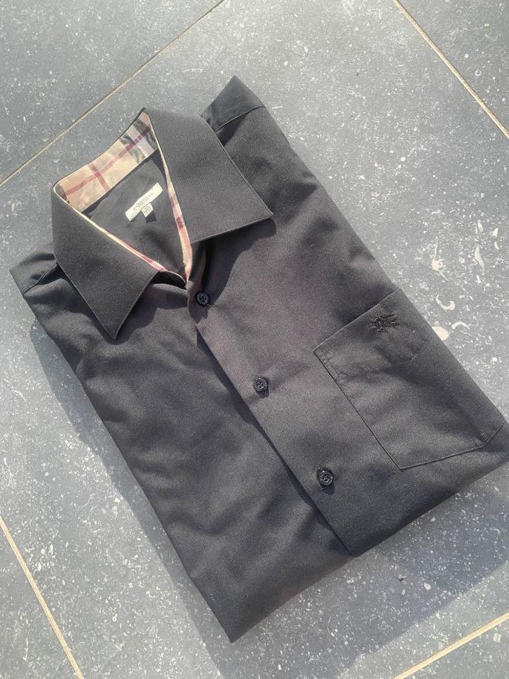 Black Burberry Button-Up Shirt, Kleding | Heren, T-shirts, Zo goed als nieuw, Maat 56/58 (XL), Beige, Ophalen of Verzenden