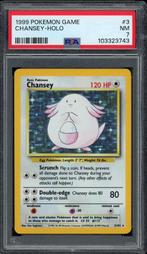 Chansey Holo PSA 7 - 3/102 - Base Set 1999, Hobby en Vrije tijd, Verzamelkaartspellen | Pokémon, Verzenden, Zo goed als nieuw
