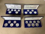 Set van 4 zilveren muntdoosjes Olympic Games Moscow 1980, Postzegels en Munten, Edelmetalen en Baren, Ophalen of Verzenden, Zilver