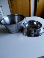 grote voederbakken voor honden in inox, Ophalen of Verzenden, Gebruikt