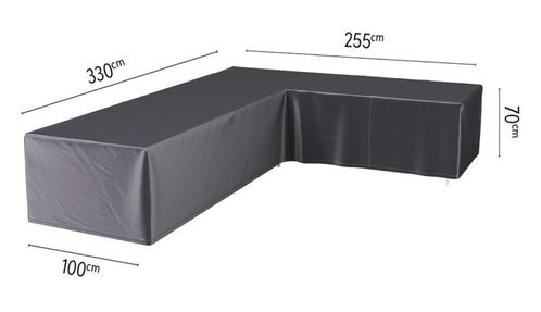 Loungebankhoes L-vorm 330x255x100xH70 R, Tuin en Terras, Tuinmeubel-accessoires, Zo goed als nieuw, Ophalen of Verzenden
