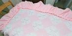 couvre-lit fait main tricoté blanc et rose, Maison & Meubles, Chambre à coucher | Linge de lit, Comme neuf, Couverture ou Couette